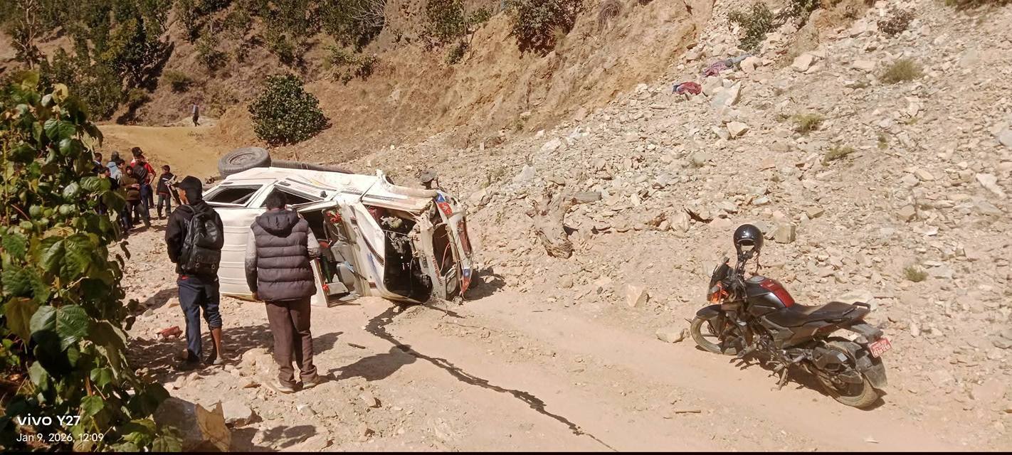 जाजरकोटमा बोलेरो जिप दुर्घटनाः दुईजनाको मृत्यु, चार घाइते